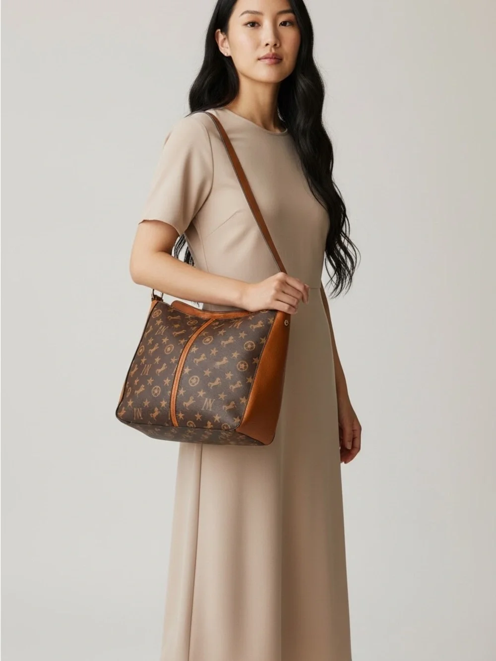 Montana West NWT Cognac 2-Tone Hobo Shoulder Bag & Crossbody w/Concealed Carry